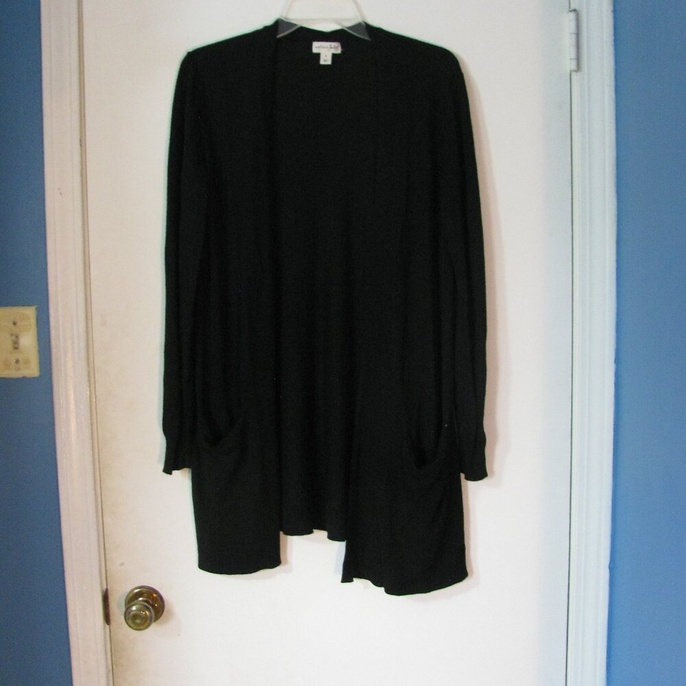 * Maison Jules Cardigan Small EUC Black Open Front Knit Sweater Oversized